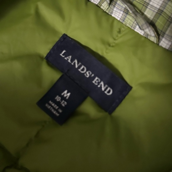 Lands Ends Green Puffer Vest Size Medium - Picture 5 of 9